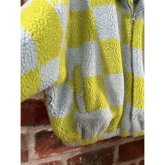 Urban Outfitters Olivia Checkered Print Sherpa Jacket Oversized Size XS - Picture 3 of 6